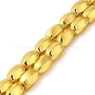 Electroplated Synthetic Magnetic Hematite Beads Strands, Twist Oval, Golden Plated, 9x6.5~7mm, Hole: 1.2mm, about 43pcs/strand, 16.14''(41cm)(G-Q1009-G02-01G)