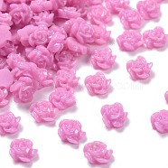 Resin Cabochons, Nail Art Decoration Accessories, Flower, Hot Pink, 5~6x3mm(MRMJ-T046-01I)