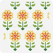 PET Hollow Out Drawing Painting Stencils, for DIY Scrapbook, Photo Album, Flower Pattern, 30x30cm(DIY-WH0383-0088)