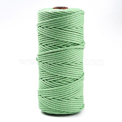 Cotton String Threads, Macrame Cord, Decorative String Threads, for DIY Crafts, Gift Wrapping and Jewelry Making, Medium Spring Green, 3mm, about 109.36 Yards(100m)/Roll.(OCOR-T001-02-26)
