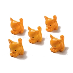 Resin 3D Animal Figurines, for Home Office Desktop Decoration, Cat Shape, 13.5x15.5x15mm(RESI-A033-01A)