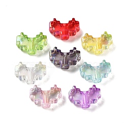 UV Plating Iridescent Transparent Acrylic Beads, Bead in Bead, Heart, Mixed Shapes, 13.5x20x7mm, Hole: 2.6mm(X-MACR-D032-09)