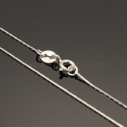 925 Sterling Silver Coreana Chain Necklaces, with Spring Ring Clasps, Platinum, 16 inch(X-STER-E033-56)