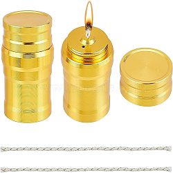 2 Sets Aluminum Alloy Alcohol Burner, with Cotton Cord Wick, for Lab Supplies, Make Tea or Coffee, Golden, 29.5x45.5mm(AJEW-CA0002-42)