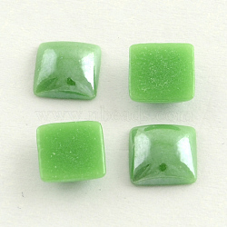 Pearlized Plated Opaque Glass Cabochons, Square, Dark Sea Green, 6x6x3mm(PORC-S802-6mm-08)