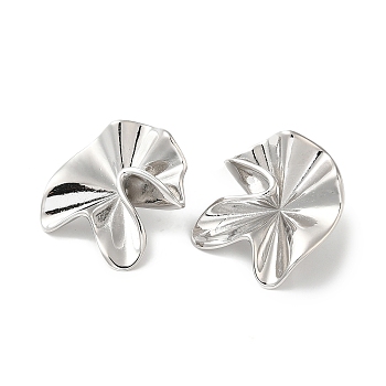 Rack Plating Brass Flower Stud Earrings for Women, Lead Free & Cadmium Free, Long-Lasting Plated, Platinum, 24x23.5mm