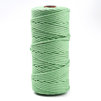 Cotton String Threads, Macrame Cord, Decorative String Threads, for DIY Crafts, Gift Wrapping and Jewelry Making, Medium Spring Green, 3mm, about 109.36 Yards(100m)/Roll.
