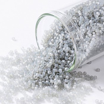 TOHO Round Seed Beads, Japanese Seed Beads, Frosted, (150F) Ceylon Frost Smoke, 15/0, 1.5mm, Hole: 0.7mm, about 3000pcs/bottle, 10g/bottle