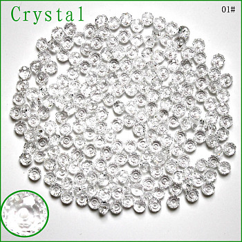 Imitation Austrian Crystal Beads, Grade AAA, Faceted, Rondelle, Clear, 4x3mm, Hole: 0.7~0.9mm