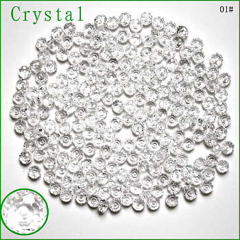 K9 Glass, Imitation Austrian Crystal Beads, Grade AAA, Faceted, Rondelle, Clear, 4x3mm, Hole: 0.7~0.9mm