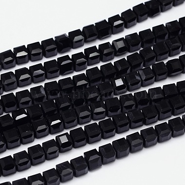 Black Cube Glass Beads