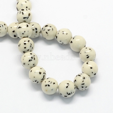 Chapelets de perles de pierres précieuses synthétiques(G-R271-8mm-Y29)-2