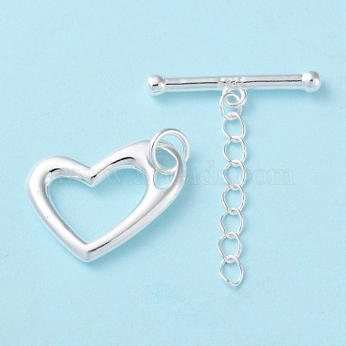 925 Sterling Silver Toggle Clasps with Chain(STER-D005-05S)-2