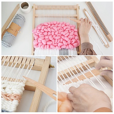 Ensembles de fourchettes à tricoter en bois et d'aiguilles à gros yeux(TOOL-NB0001-27)-4