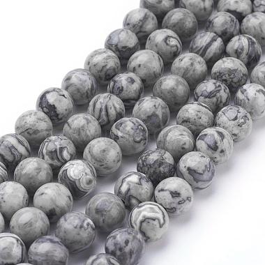 Natural Map Stone/Picasso Stone/Picasso Jasper Beads Strands(G-G047-8mm)-4