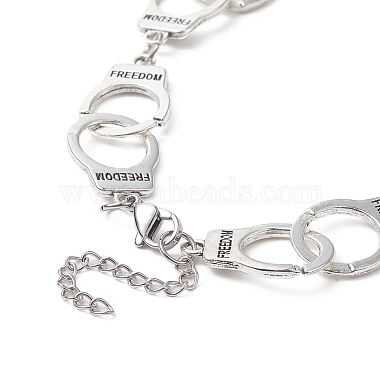 Tibetan Style Alloy Handcuff with Freedom Link Chain Necklaces for Men Women(NJEW-JN04279)-5
