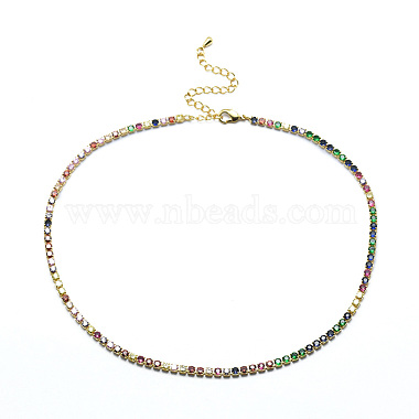 Brass Tennis Necklaces(NJEW-I104-14G)-2