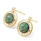 Dyed Synthetic Turquoise Half Round Dangle Stud Earrings(EJEW-B027-01G-01)-1