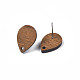 Серьги-гвоздики из орехового дерева(MAK-N033-007)-4