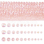 11 Strands 11 Styles Electroplate Glass Beads Strands, Half Rainbow Plated, Faceted, Pink, 2.9~3.3mm(EGLA-TA0003-01B)