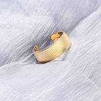 304 Stainless Steel Open Cuff Rings for Women, Ion Plating(IP), Real 18K Gold Plated, 8mm, Inner Diameter: 19mm(RJEW-K309-31G)
