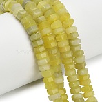 Natural Lemon Jade Beads Strands, Faceted, Hexagon, 6x6x3mm, Hole: 0.8mm, about 108pcs/strand, 14.72~14.80''(37.4~37.6cm)(G-G317-A14-3x6mm)