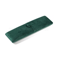 Velvet Necklace Storage Gift Boxes, Rectangle, Sea Green, 22.5x6x3cm(CON-G023-12B)