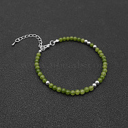 Natural Peridot Bead Bracelet, 7-1/8 inch(18cm)(ZW6419-4)