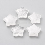 Natural Quartz Crystal Beads, Rock Crystal Beads, No Hole, Star, 20~21x20~21x6~6.5mm(G-O196-08A)