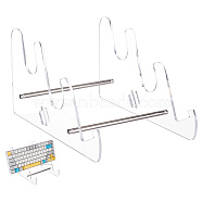 3-Tier Transparent Acrylic Keyboard Stands, Detachable Keyboard Storage Holder with Platinum Tone Iron Findings, Clear, Finish Product: 15x25x13.5cm, about 8pcs/set(ODIS-WH0002-33P)