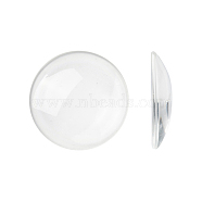 Transparent Glass Cabochons, Flat Round, Clear, 45x8mm(GGLA-R026-45mm)