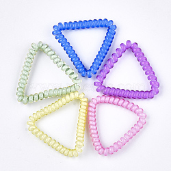 Plastic Telephone Cord Elastic Hair Ties, Ponytail Holder, Triangle, Mixed Color, 43~45x46~50x6mm(OHAR-T006-18)