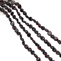2 Strands Natural Garnet Beads Strands, Oval, 6~13x5~10x4~7mm, Hole: 0.8mm, about 42pcs/strand, 15.7 inch(40cm)(G-NB0004-26)