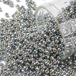 TOHO Round Seed Beads, Japanese Seed Beads, (PF565) PermaFinish Silver Grey Metallic, 11/0, 2.2mm, Hole: 0.8mm, about 50000pcs/pound(SEED-TR11-PF0565)
