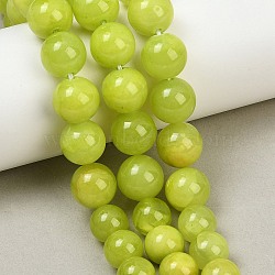 Natural Green Jade Graduated Beads Strands, Dyed, Smooth Round, Lime, 6~12mm, Hole: 1~1.4mm, about 53pcs/strand, 17.32''(44cm)(GG-CBA2AE1-A06-D)