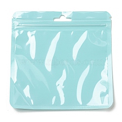 Square Plastic Yin-yang Zip Lock Bags, Resealable Packaging Bags, Self Seal Bag, Turquoise, 12.9x12.9x0.02cm, Unilateral Thickness: 2.5 Mil(0.065mm)(ABAG-A007-01-02)