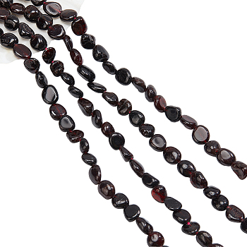 2 Strands Natural Garnet Beads Strands, Oval, 6~13x5~10x4~7mm, Hole: 0.8mm, about 42pcs/strand, 15.7 inch(40cm)