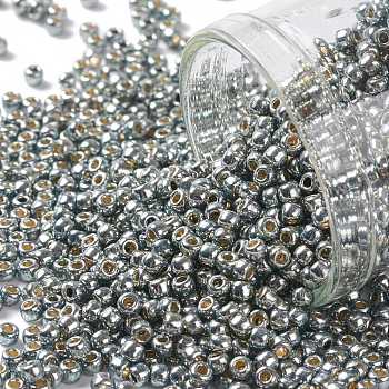 TOHO Round Seed Beads, Japanese Seed Beads, (PF565) PermaFinish Silver Grey Metallic, 11/0, 2.2mm, Hole: 0.8mm, about 50000pcs/pound