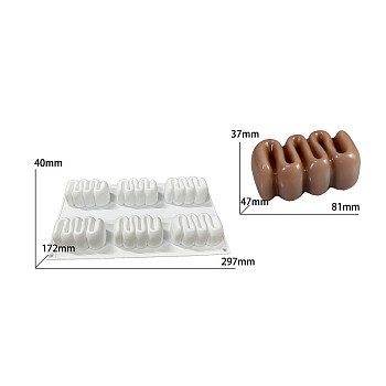 DIY Silicone Display Molds, Resin Casting Molds, Clay Craft Mold Tools, Food, White, 297x171x40mm, Inner Diameter: 68x31mm