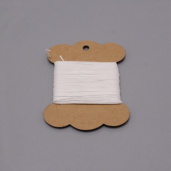 Wax Cord, with Craft Paper Cards, Flat, for Bracelet Making, White, 1mm, about 32.81 Yards(30m)/Card