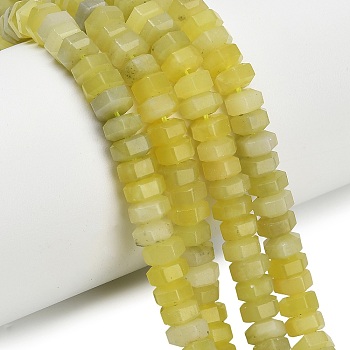 Natural Lemon Jade Beads Strands, Faceted, Hexagon, 6x6x3mm, Hole: 0.8mm, about 108pcs/strand, 14.72~14.80''(37.4~37.6cm)