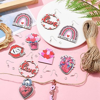 Kit de décoration de pendentif/boucle d'oreille pour la saint-valentin(DIY-FS0005-42)-7