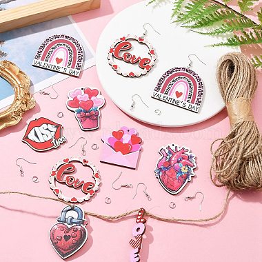 DIY Valentine's Day Pendant Decoration/Earring Making Kit(DIY-FS0005-42)-7