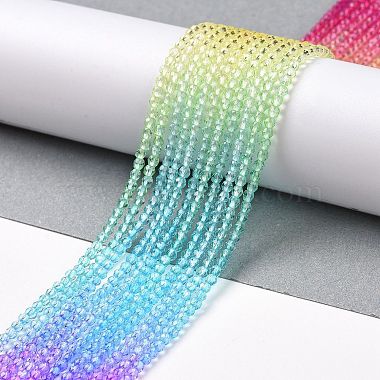 Transparent Gradient Color Glass Beads Strands(GLAA-G101-2mm-04)-3