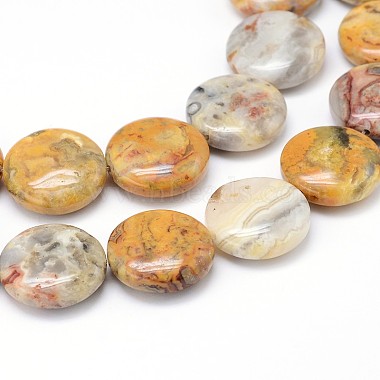 Natural Crazy Lace Agate Flat Round Beads Strands(G-M206-16)-3