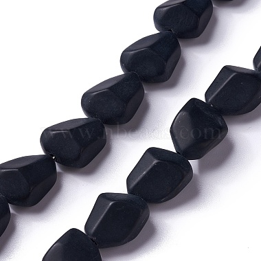 Black Nuggets Glass Beads