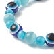 Cat Eye & Resin Evil Eye Braided Bead Bracelet for Women(BJEW-JB09240)-5