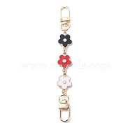 Flower Plastic Enamel Link Purse Short Chain, Bag Strap Extenders, with Alloy Swivel Clasps, Red, 15cm(FIND-JF00100-02)