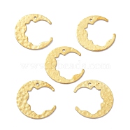 Brass Pendant, for Jewelry Making, Moon, Bumpy, Raw(Unplated), 18x17x0.6mm, Hole: 1mm(KK-P206-03C)
