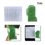 Cactus Food Grade Silicone Pen Holder Molds, Resin Casting Molds, for UV Resin, Epoxy Resin Craft Making, White, 273x226x7mm(SIMO-PW0006-038)